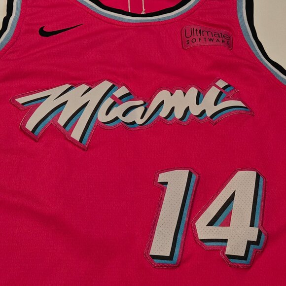 Nike Miami Heat Tyler Herro Vice City Edition Jersey NBA Swingman Pink Size 48 - Picture 6 of 15